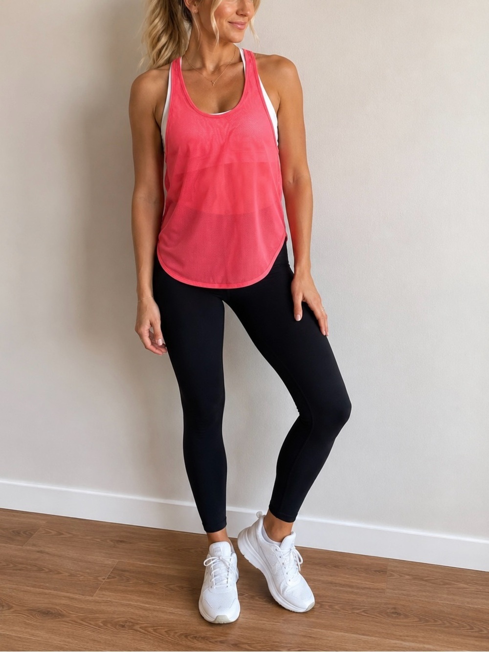 Lululemon 105 Singlet Mesh Tank Top NWT Coral Pink GLSY Size 4